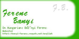 ferenc banyi business card